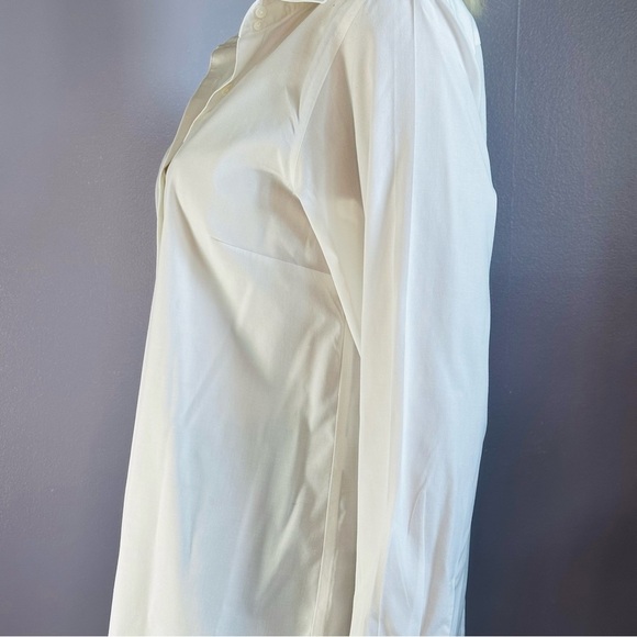 Talbots tapered fit wrinkle resistant stretch white top - Picture 9 of 15